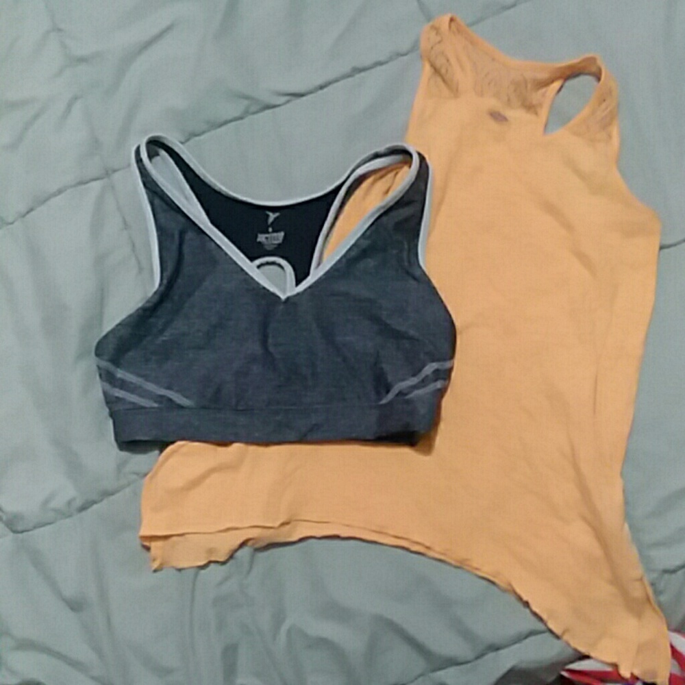 Old navy Orange tank too with old navy sports bra